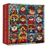 Weihnachts-Tierkranz-Puzzle 1000 Teile